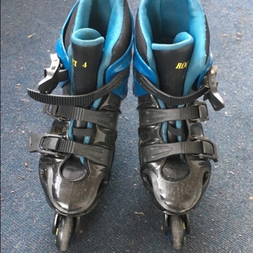 Blue and Black Inline Skates